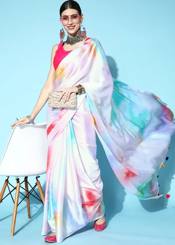 Multicolor_Satin_Saree_for_Women