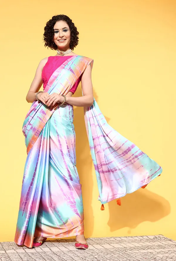 Multicolor_Satin_Saree_for_Women