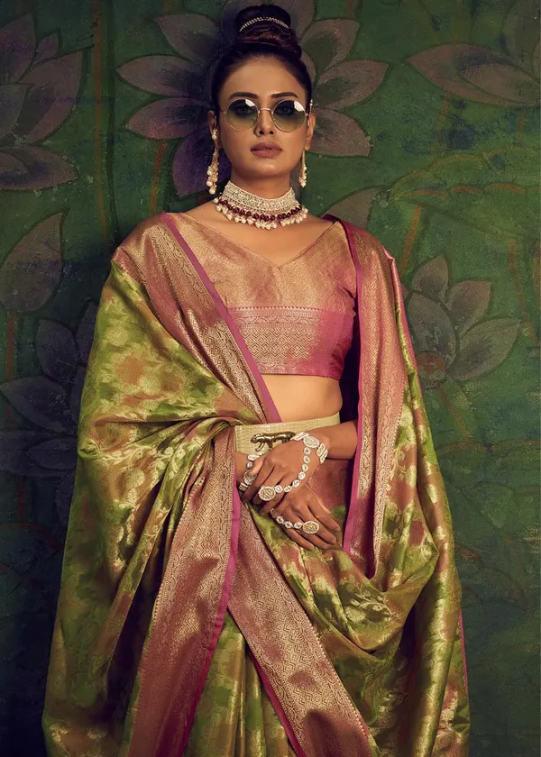 Green_Silk_Blend_Saree_for_Women