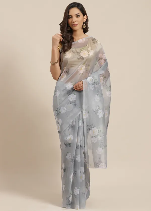 Grey_Organza_Saree_for_Women