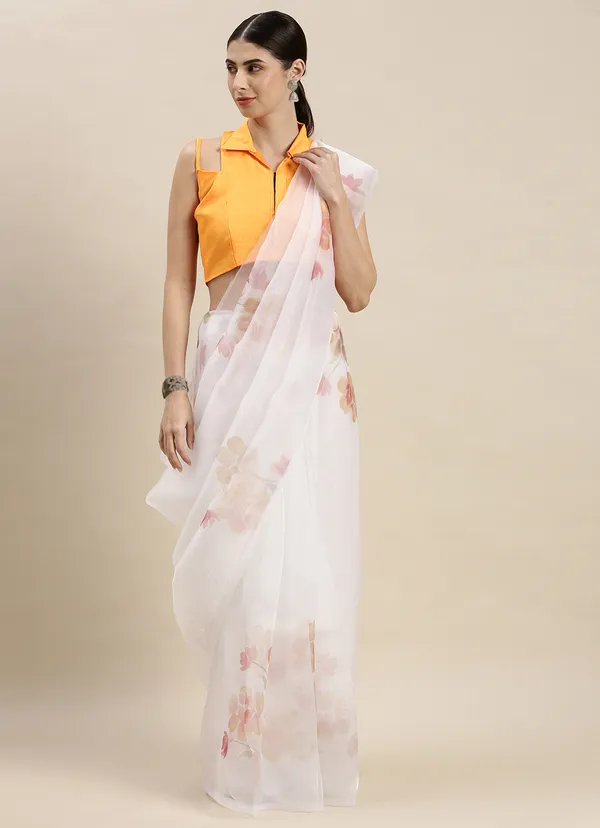 White_Organza_Saree_for_Women
