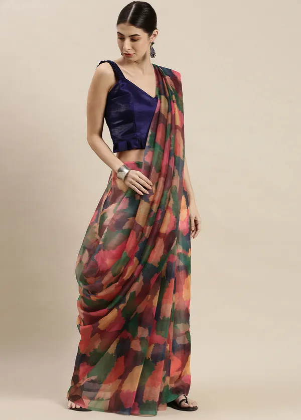 Multicolor_Organza_Saree_for_Women