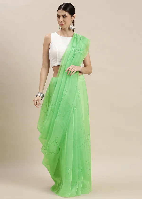 Green_Organza_Saree_for_Women
