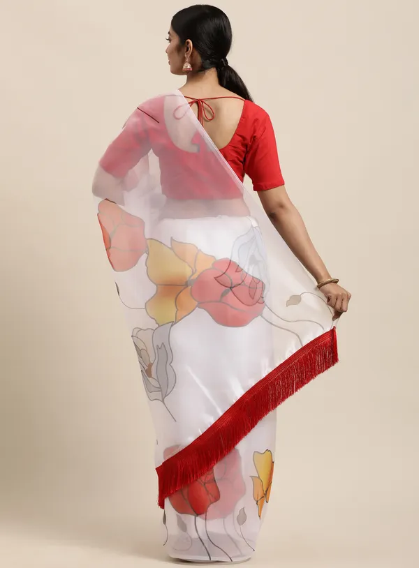 Cream_Organza_Saree_for_Women