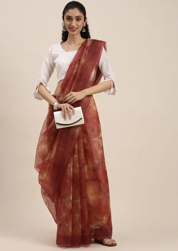 Orange_Organza_Saree_for_Women