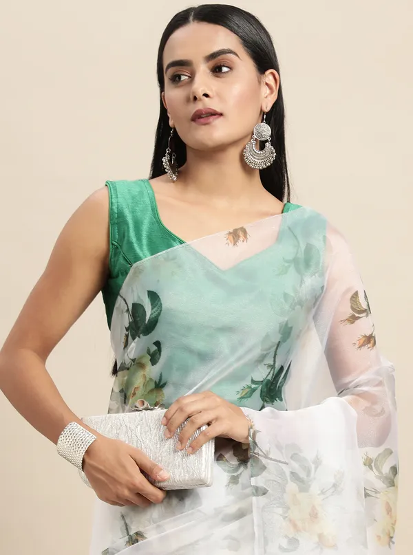 White_Organza_Saree_for_Women