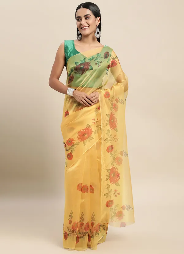 Yellow_Organza_Saree_for_Women
