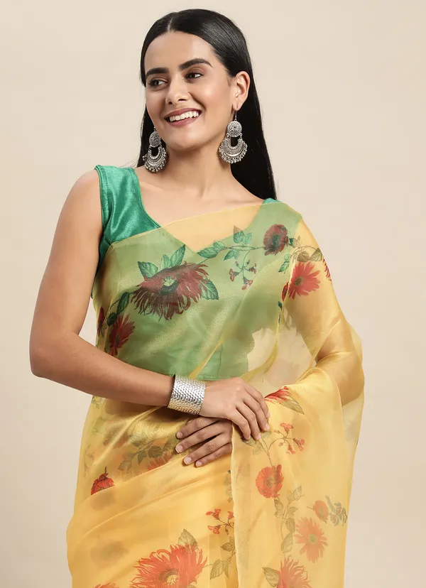 Yellow_Organza_Saree_for_Women