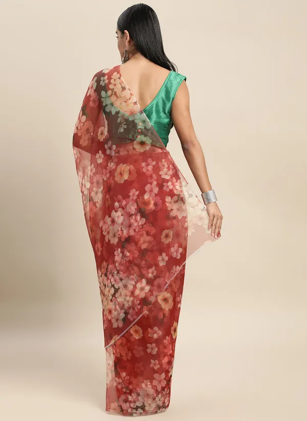 Maroon_Organza_Saree_for_Women