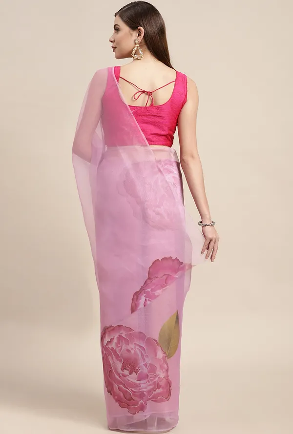 Pink_Organza_Saree_for_Women