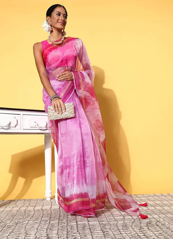 Pink_Organza_Saree_for_Women