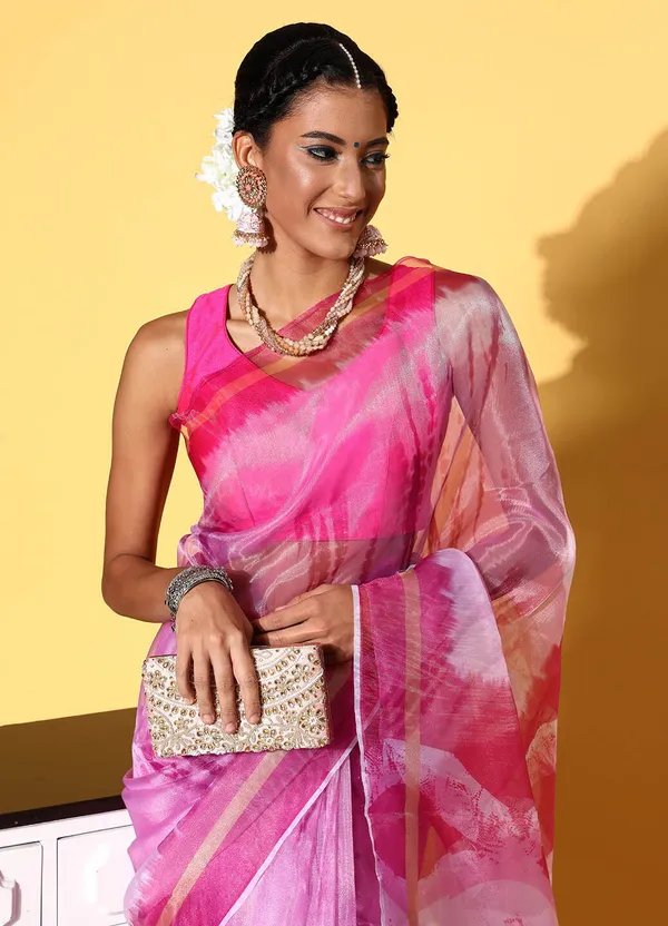 Pink_Organza_Saree_for_Women