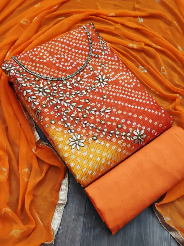 Orange_Jacquard_Salwar_Suit_Material_for_Women