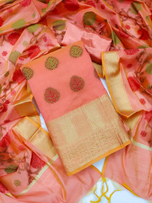 Orange_Jacquard_Salwar_Suit_Material_for_Women