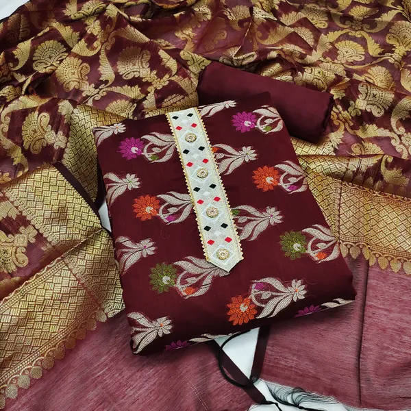 Maroon_Silk_Blend_Salwar_Suit_Material_for_Women