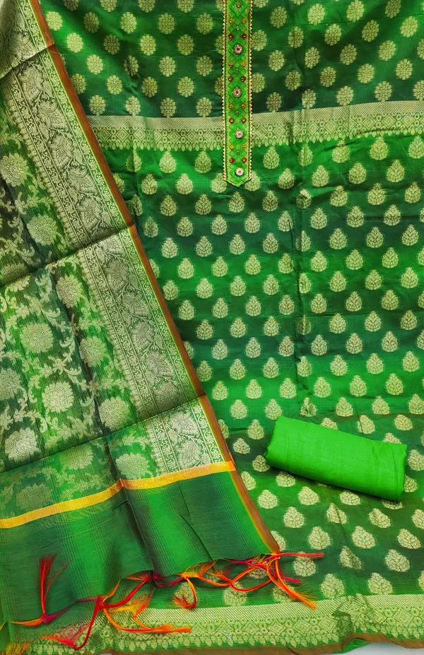 Green_Silk_Blend_Salwar_Suit_Material_for_Women