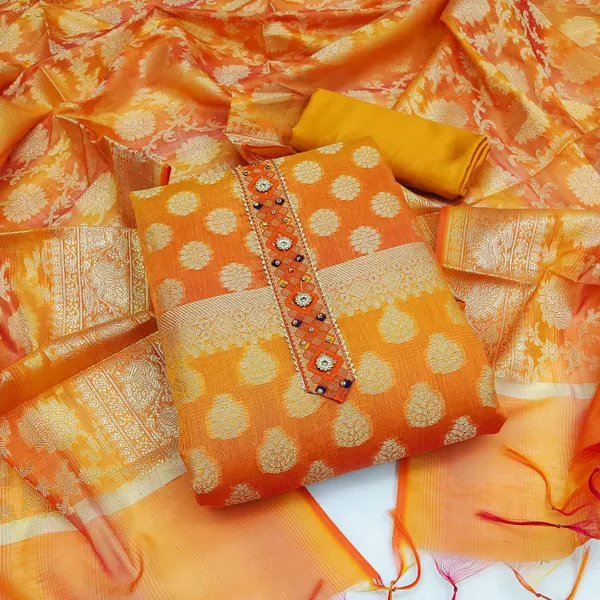 Orange_Silk_Blend_Salwar_Suit_Material_for_Women