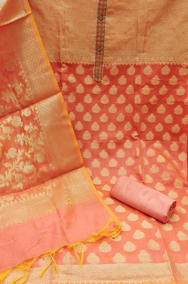 Orange_Silk_Blend_Salwar_Suit_Material_for_Women