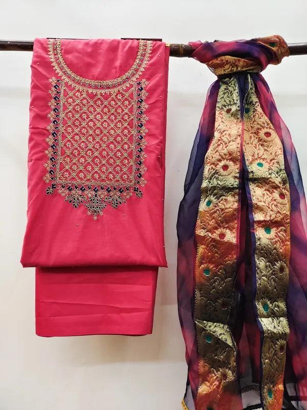 Red_Chanderi_Salwar_Suit_Material_for_Women