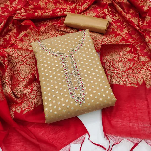 Beige_Silk_Blend_Salwar_Suit_Material_for_Women