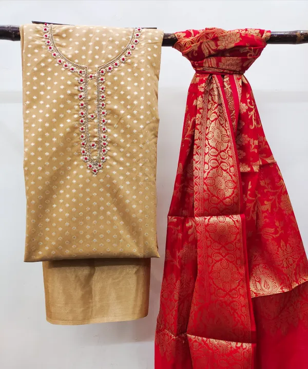 Beige_Silk_Blend_Salwar_Suit_Material_for_Women