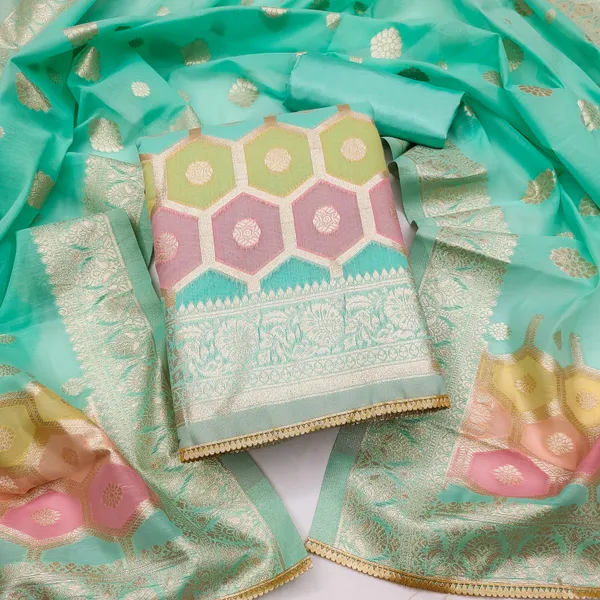 Green_Silk_Blend_Salwar_Suit_Material_for_Women