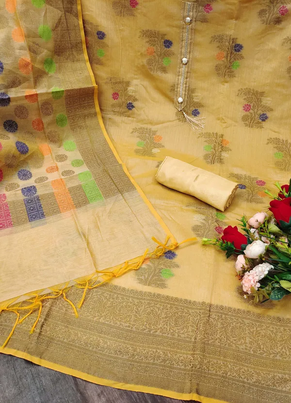 Beige_Silk_Blend_Salwar_Suit_Material_for_Women