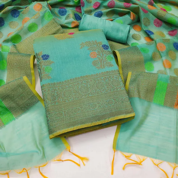 Green_Silk_Blend_Salwar_Suit_Material_for_Women
