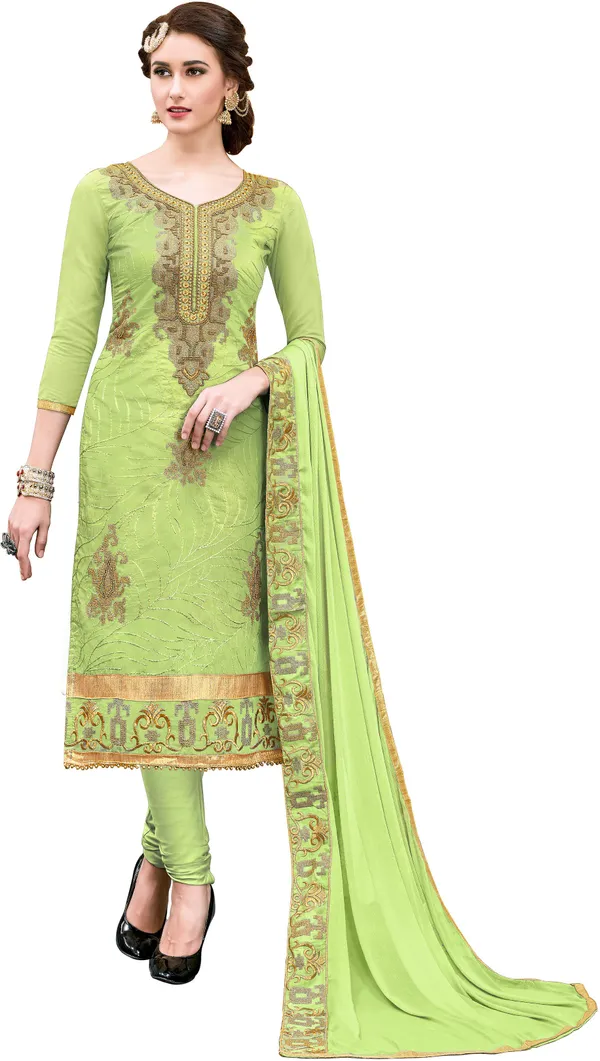 Green_Chanderi_Salwar_Suit_Material_for_Women