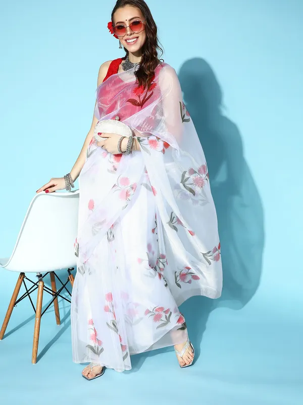 White_Organza_Saree_for_Women