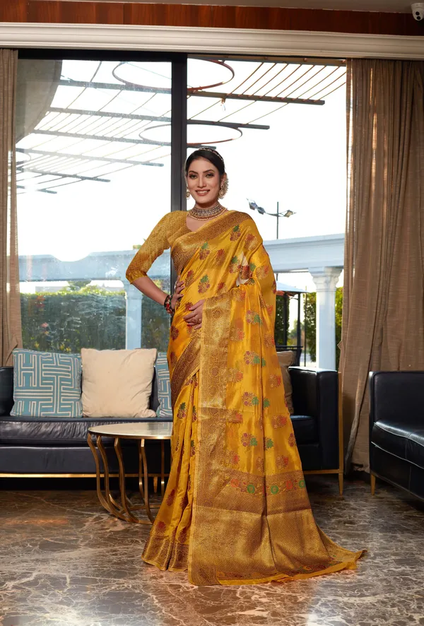 Mustard_Organza_Saree_for_Women
