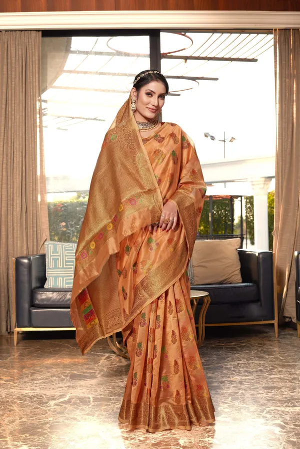 Orange_Organza_Saree_for_Women
