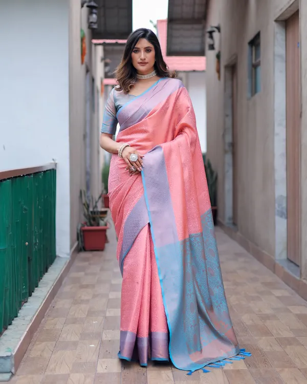Pink_Silk_Blend_Saree_for_Women