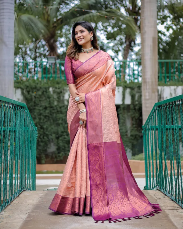 Pink_Silk_Blend_Saree_for_Women