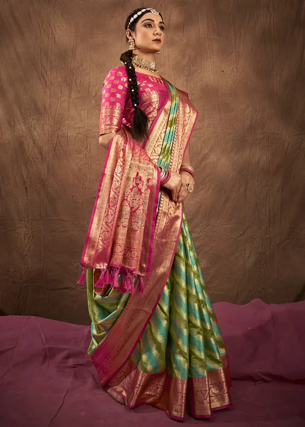 Green_Silk_Blend_Saree_for_Women