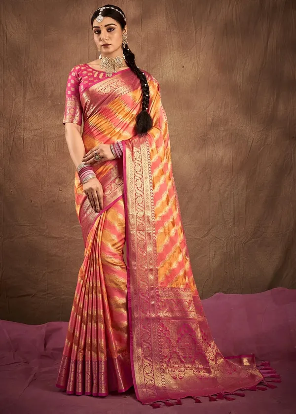 Orange_Silk_Blend_Saree_for_Women