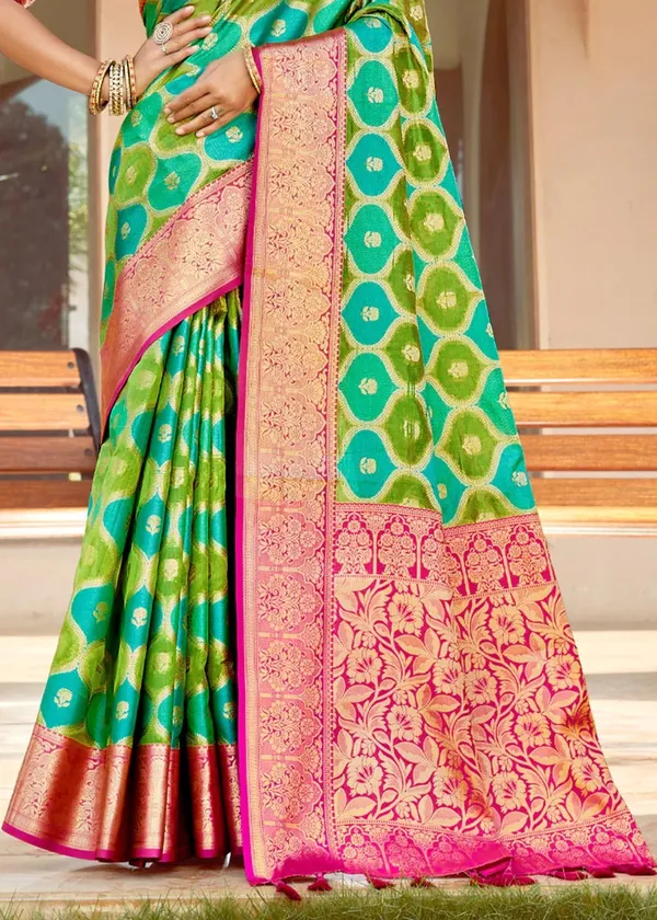 Green_Silk_Blend_Saree_for_Women