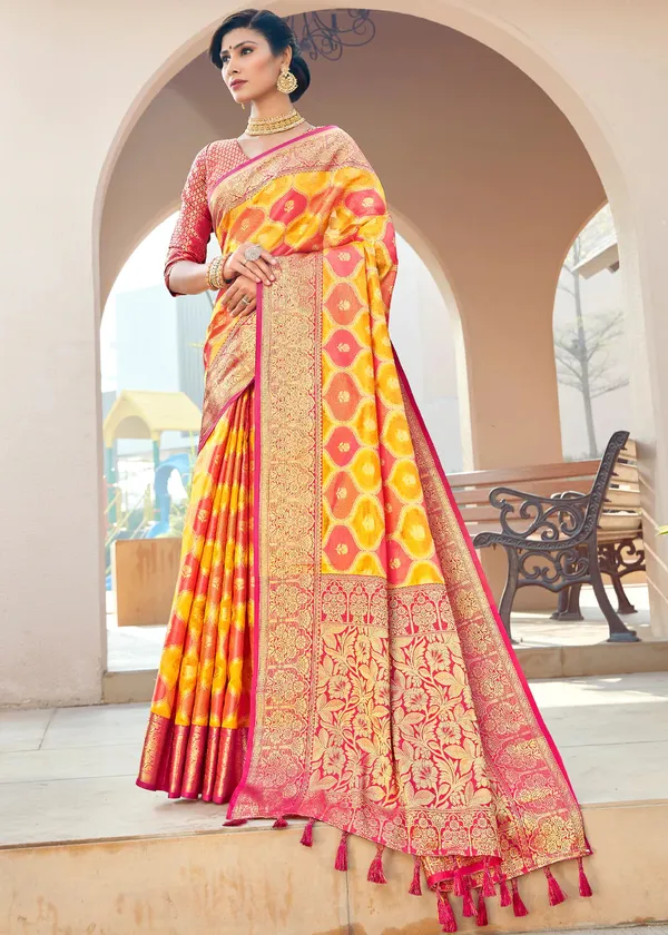 Yellow_Silk_Blend_Saree_for_Women