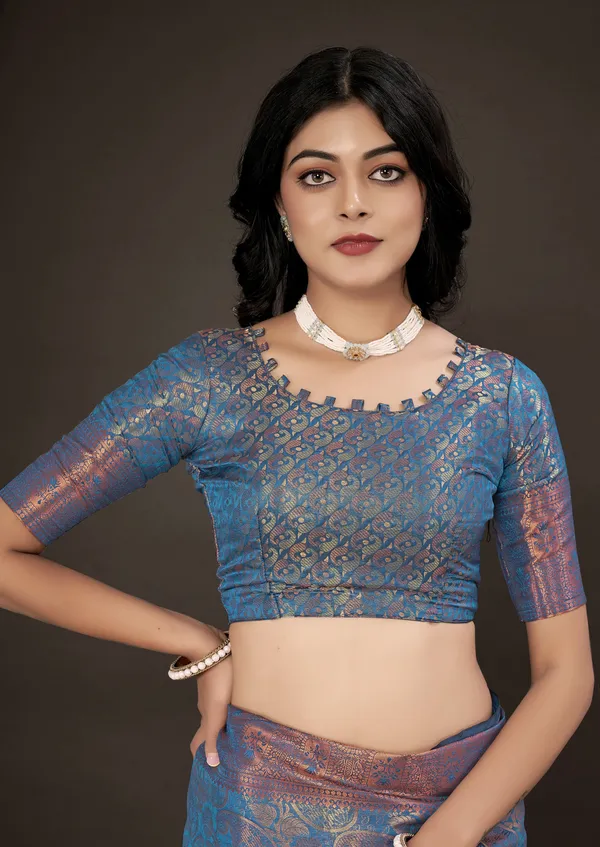 Light_Blue_Silk_Blend_Saree_for_Women
