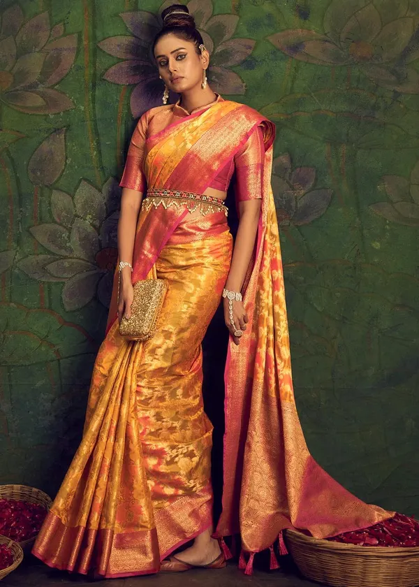 Mustard_Silk_Blend_Saree_for_Women