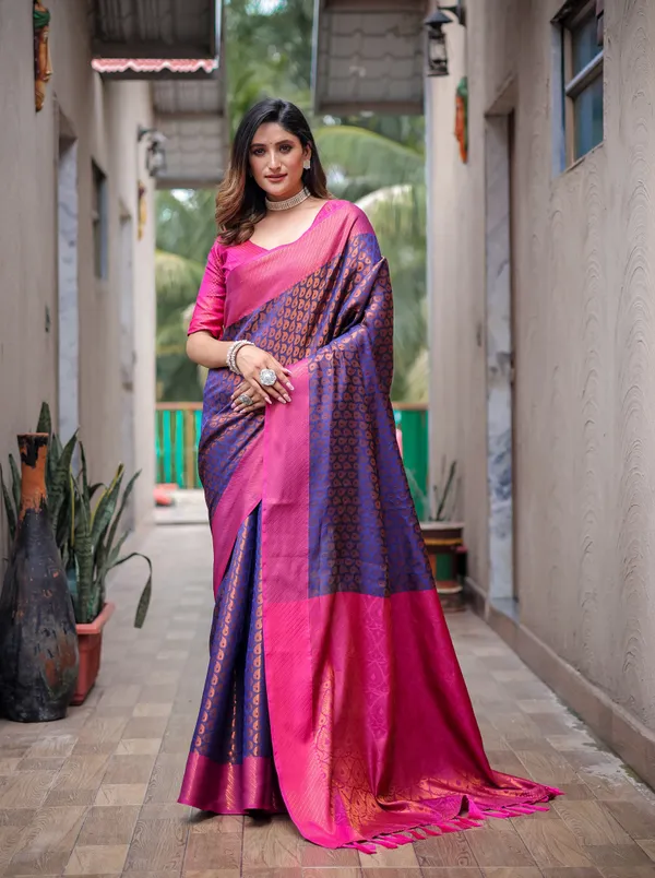 Purple_Silk_Blend_Saree_for_Women