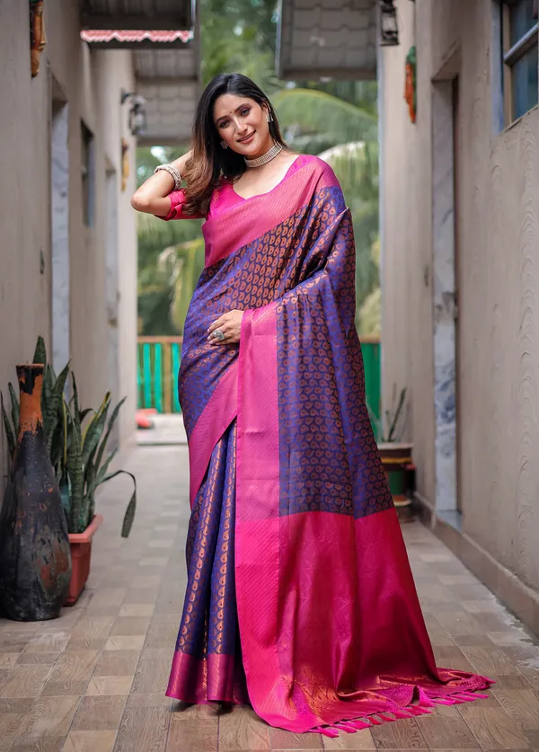 Purple_Silk_Blend_Saree_for_Women
