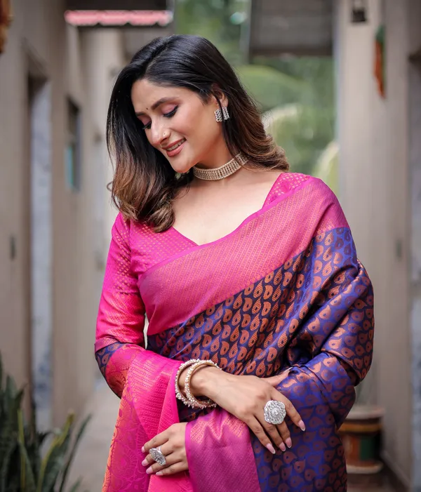 Purple_Silk_Blend_Saree_for_Women
