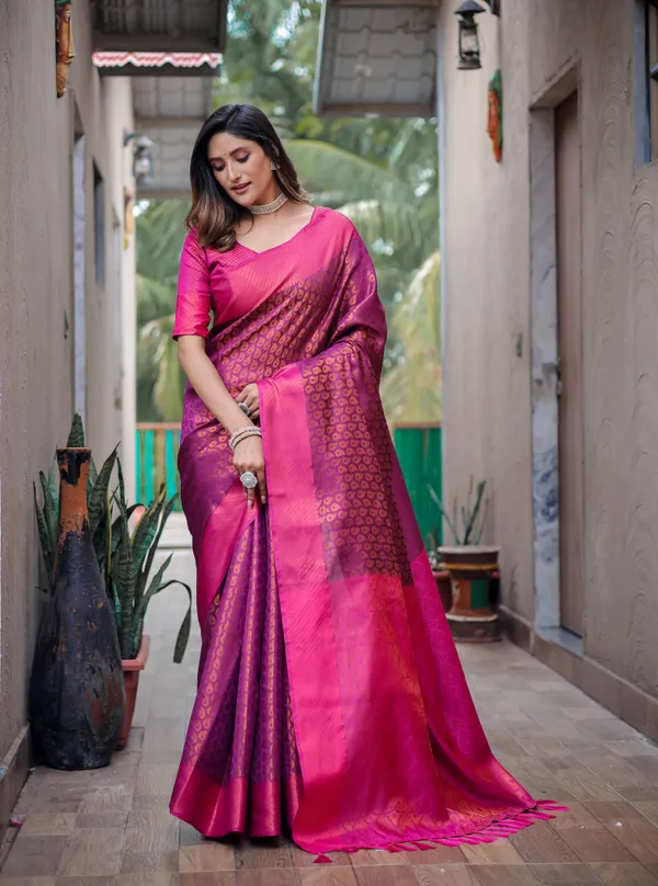 Purple_Silk_Blend_Saree_for_Women