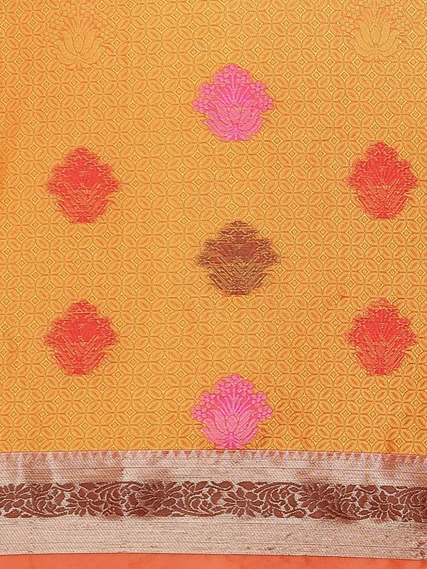 Orange_Silk_Blend_Saree_for_Women