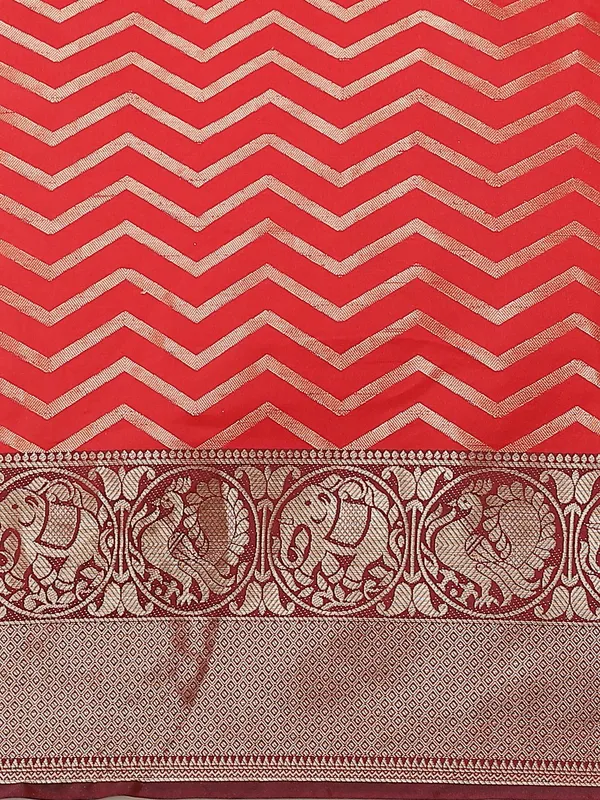 Red_Silk_Blend_Saree_for_Women