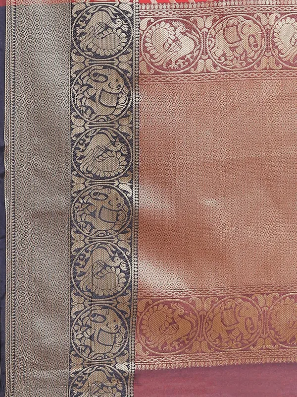 Red_Silk_Blend_Saree_for_Women