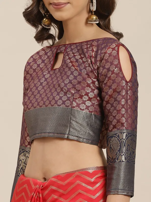 Red_Silk_Blend_Saree_for_Women