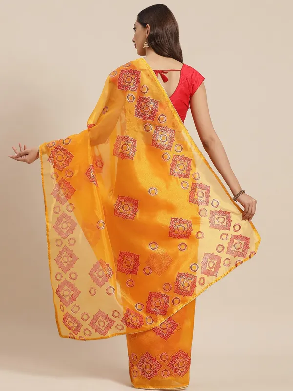 Mustard_Organza_Saree_for_Women