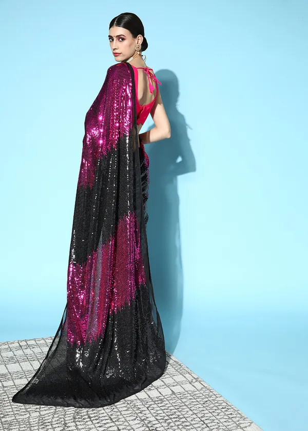 Pink_&_Black_Georgette_Saree_for_Women